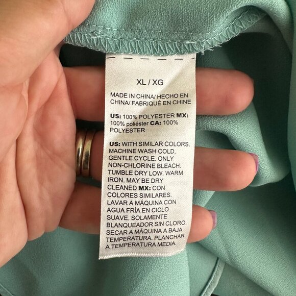 2/$30 White House Black Market Sleeveless One-Shoulder Draped Top Aquifer #A0039 - Picture 10 of 11